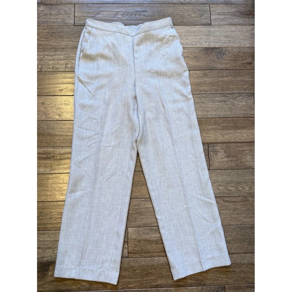 Alfred Dunner Dress Pants Women 8P Silver Primrose Garden Classic Fit‎ Textured